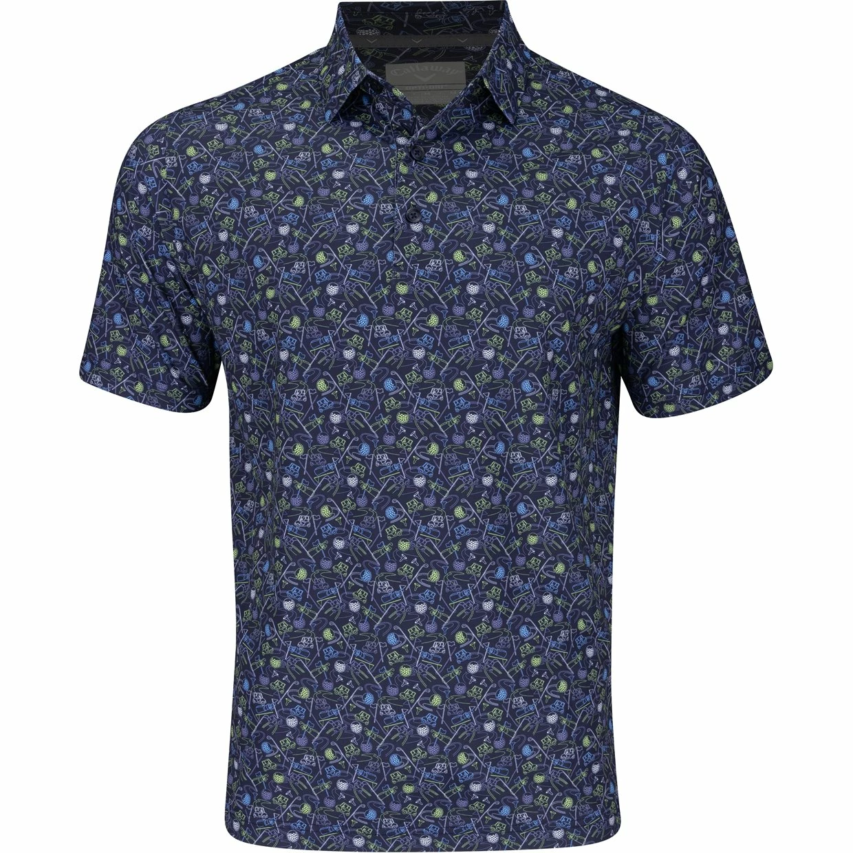 Callaway All-Over Golf Novelty Print Shirt Polo Short Sleeve Golf Apparel 3 Callaway All-Over Golf Novelty Print Shirt Polo Short Sleeve Golf Apparel