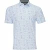Callaway All-Over Outline Floral Print Shirt Polo Short Sleeve Golf Apparel