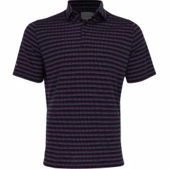 Callaway Yarn-Dyed Ventilated Jacquard Stripe Shirt Polo Short Sleeve Golf Apparel