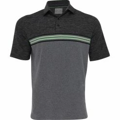 Callaway Yarn-Dyed Ventilated Jaspe Engineered Stripe Shirt Polo Short Sleeve Golf Apparel