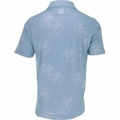 FootJoy Jungle Leaf Print Lisle Self Collar Shirt Polo Short Sleeve Golf Apparel -Cheap Apparel Store footjoy jungle leaf print lisle self collar shirt 1