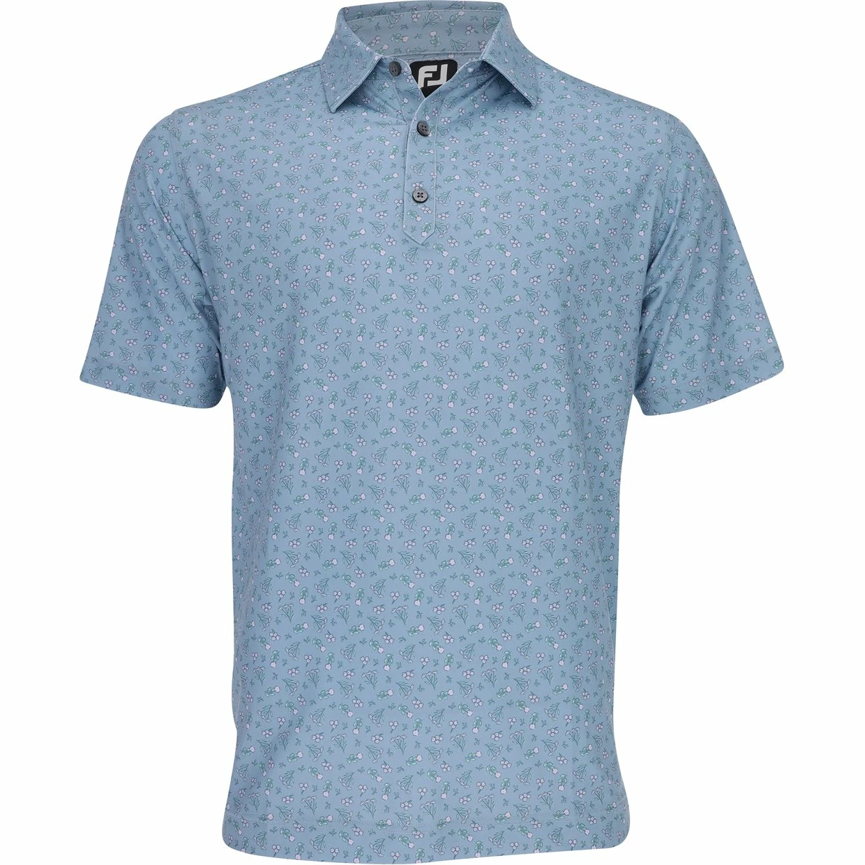 FootJoy Mini Floral Lisle Self Collar Shirt Polo Short Sleeve Golf Apparel 3 FootJoy Mini Floral Lisle Self Collar Shirt Polo Short Sleeve Golf Apparel