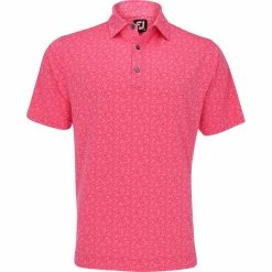 FootJoy Painted Floral Lisle Self Collar Shirt Polo Short Sleeve Golf Apparel
