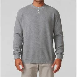 Linksoul Waffle Henley Button Sweater Crew Golf Apparel -Cheap Apparel Store linksoul waffle henley button sweater 5