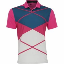 Nike Dri-Fit Vapor Argyle Print Shirt Polo Short Sleeve Golf Apparel