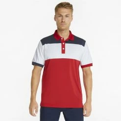 Puma Volition Colorblock Shirt Polo Short Sleeve Golf Apparel -Cheap Apparel Store puma volition colorblock shirt 3